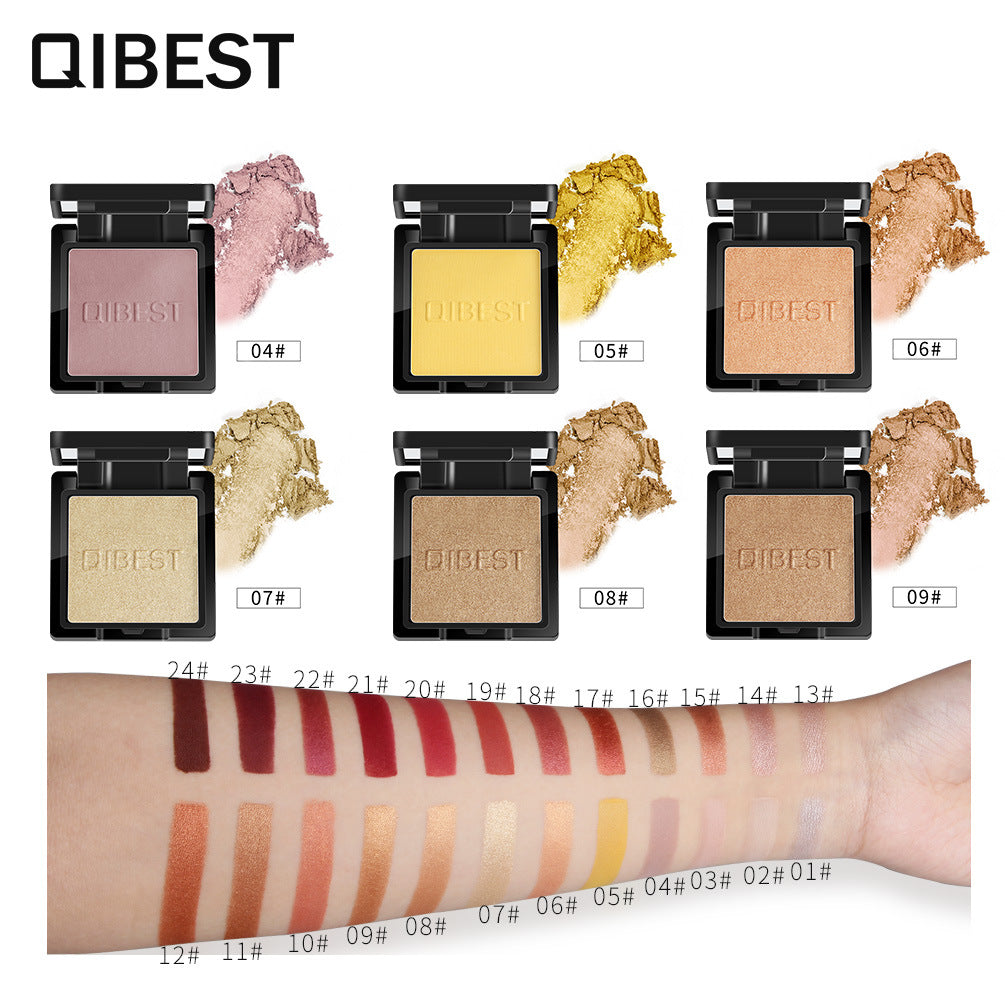 QIBEST Monochrome Eyeshadow Monochrome Eyeshadow Matte Pearlescent Single Eyeshadow Palette