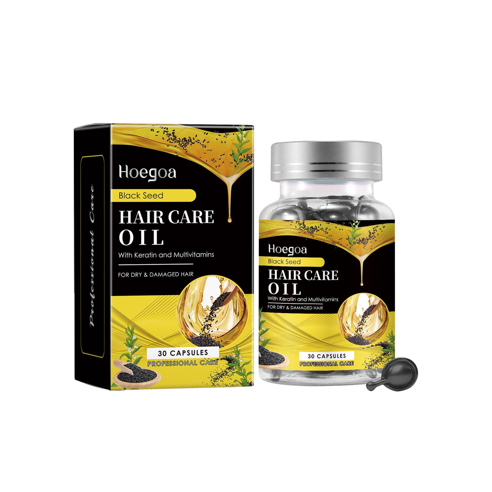 Black Sesame Oil Hair Care Capsules Nourish And Repair Dry Hair And Smooth Hair Care Essential Oil
