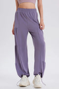 Drawstring Elastic Waist Ruched Joggers