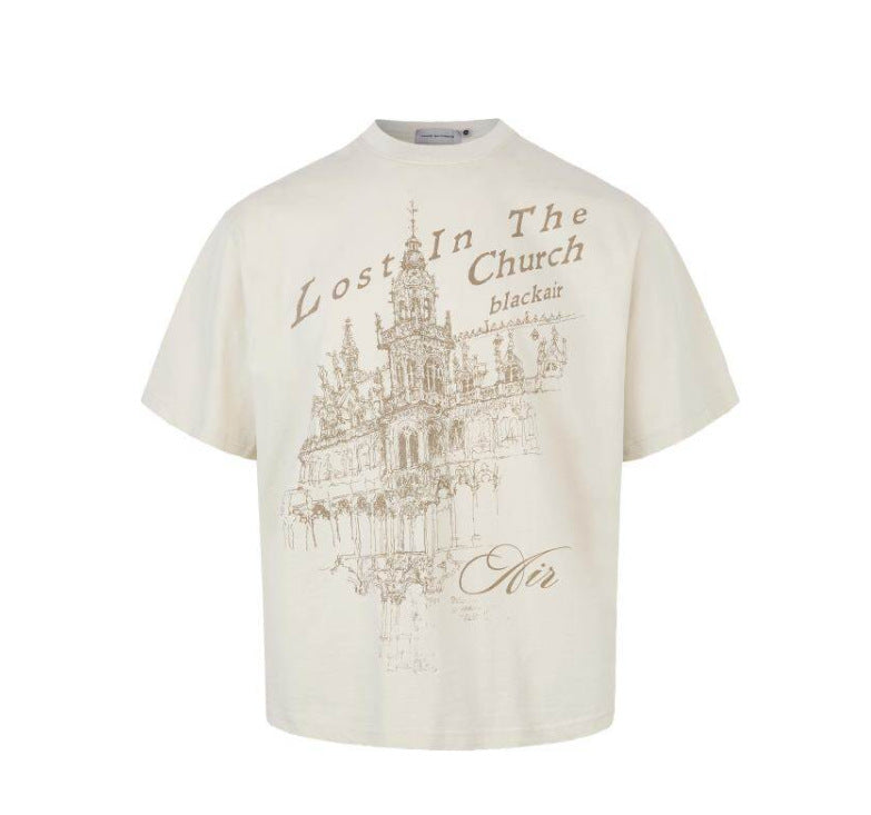 Printed T-shirt for men and women with short sleeves