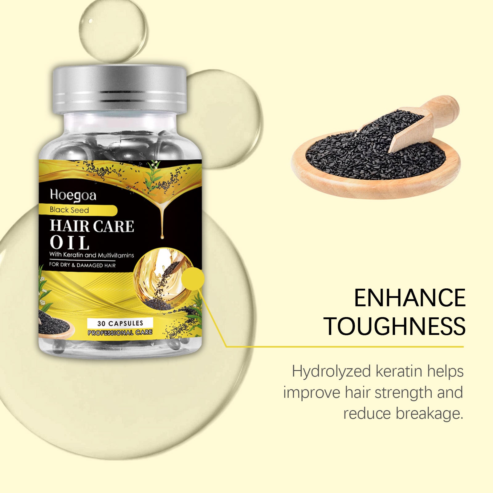 Black Sesame Oil Hair Care Capsules Nourish And Repair Dry Hair And Smooth Hair Care Essential Oil