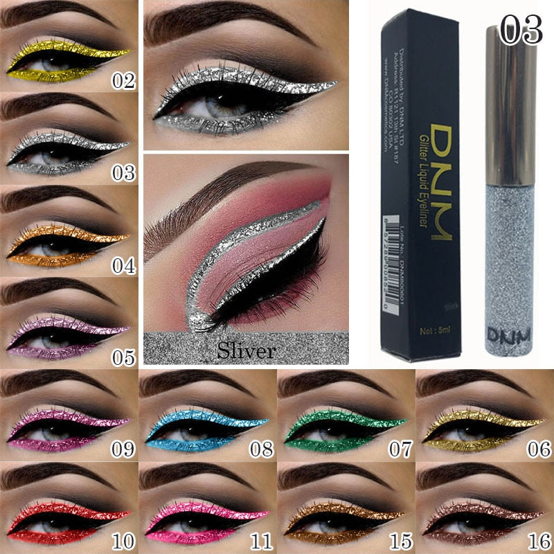 16 Colours Shiny Pearlescent Metallic Eyeliner Eyeshadow Pen Glitter Matte Liquid Eyeliner Waterproof Lasting Maquiagem TSLM1