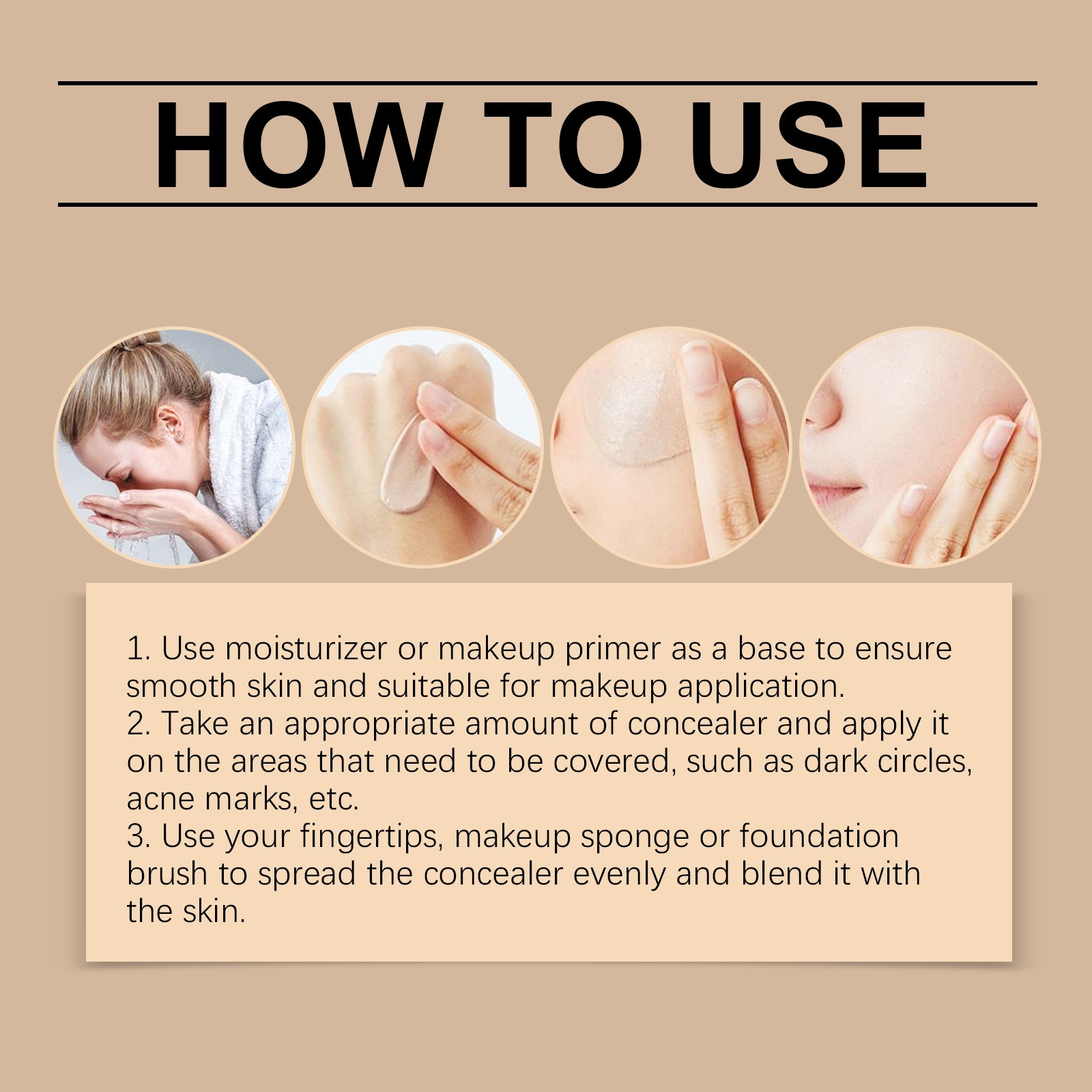 Small Gold Tube Foundation Concealer, Natural Lightweight Skin Concealer Not Easy To Remove Makeup Moisturizing Liquid Foundation