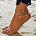 New Pendant Anklet Simple Fashion Double Layer Beach Anklet Jewelry Anklet