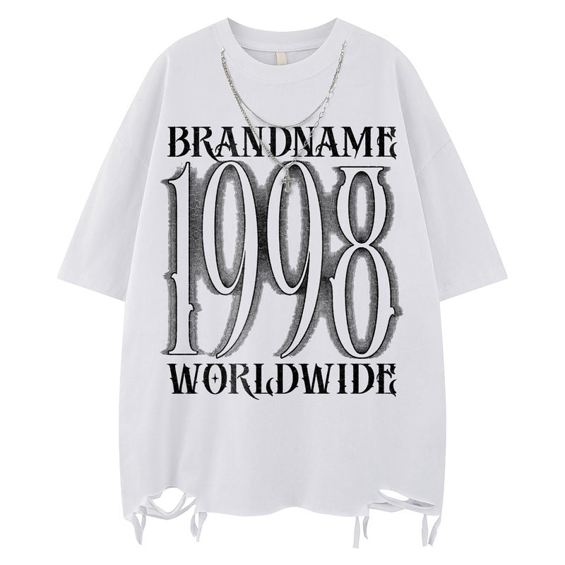 Short Sleeve Loose Pure Hip Hop Heavyweight T-Shirt Men