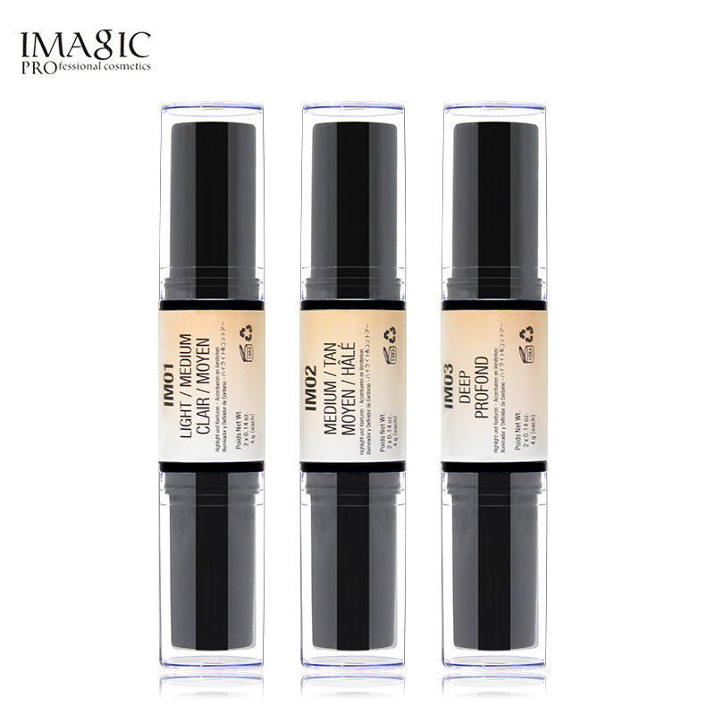 IMAGIC Double Headed Highlight Contour Stick Concealer Pen Nose Shadow Repair And Brighten Concealer Highlighter Pen