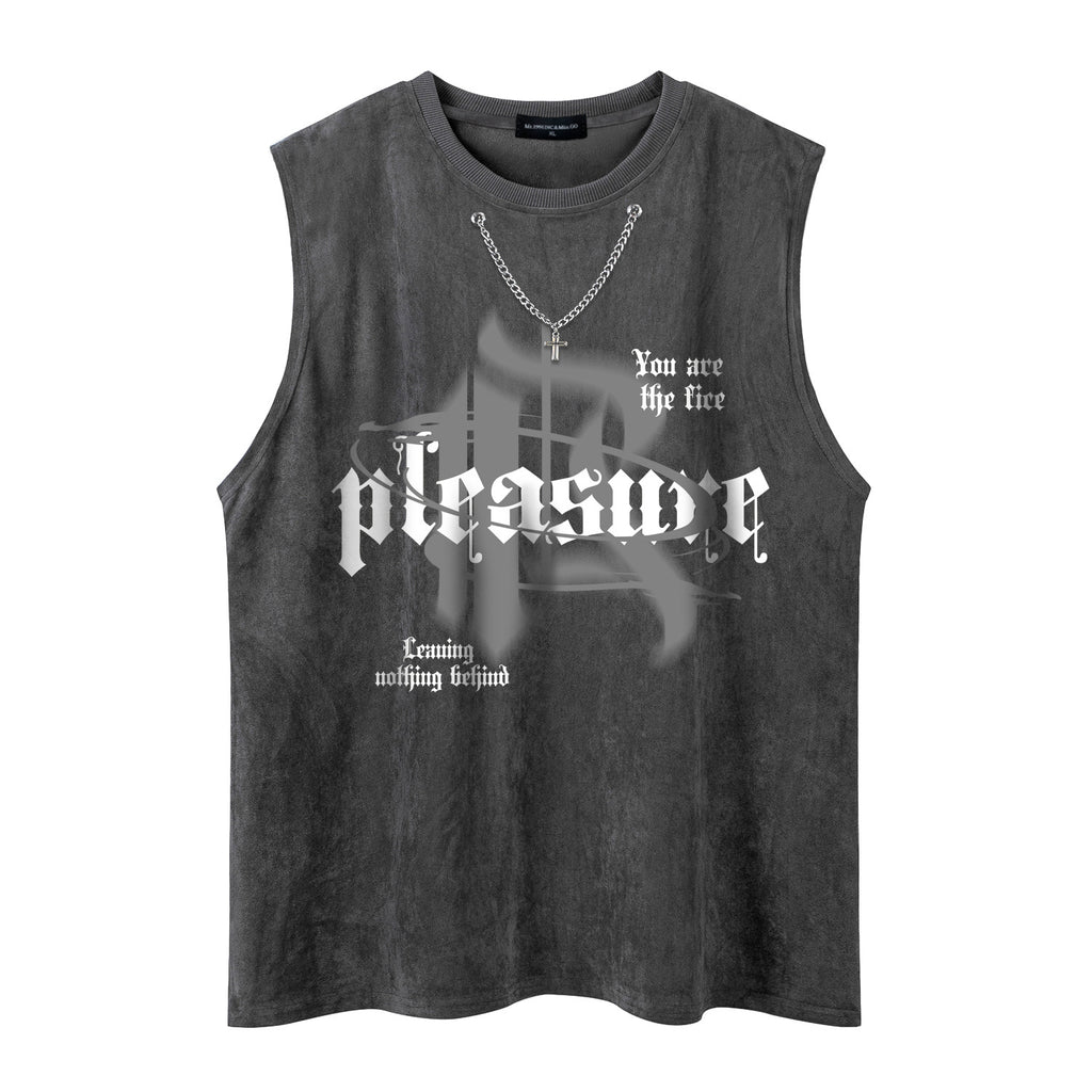 Letter chain simple loose T-shirt for men and women