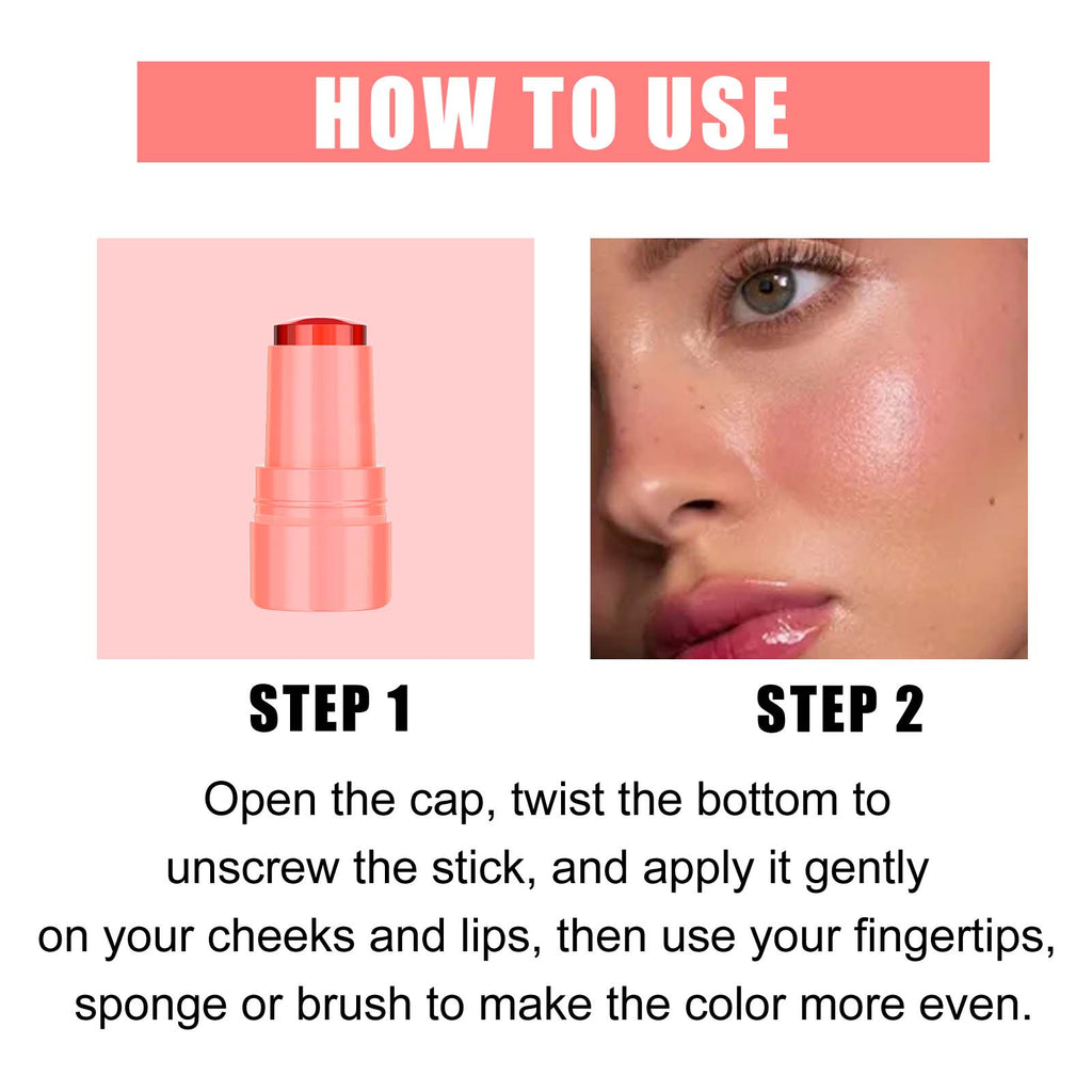 Jelly Blush Lip Gloss Stick Series, Brightening Lip Blush Stick For Even Skin Tone Lips And Cheeks