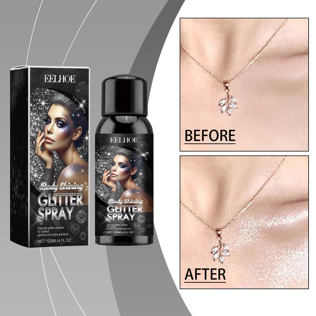 Stage Makeup Glitter Spray, Highlighter Spray Natural Stereo Long-Lasting Brightening Glitter