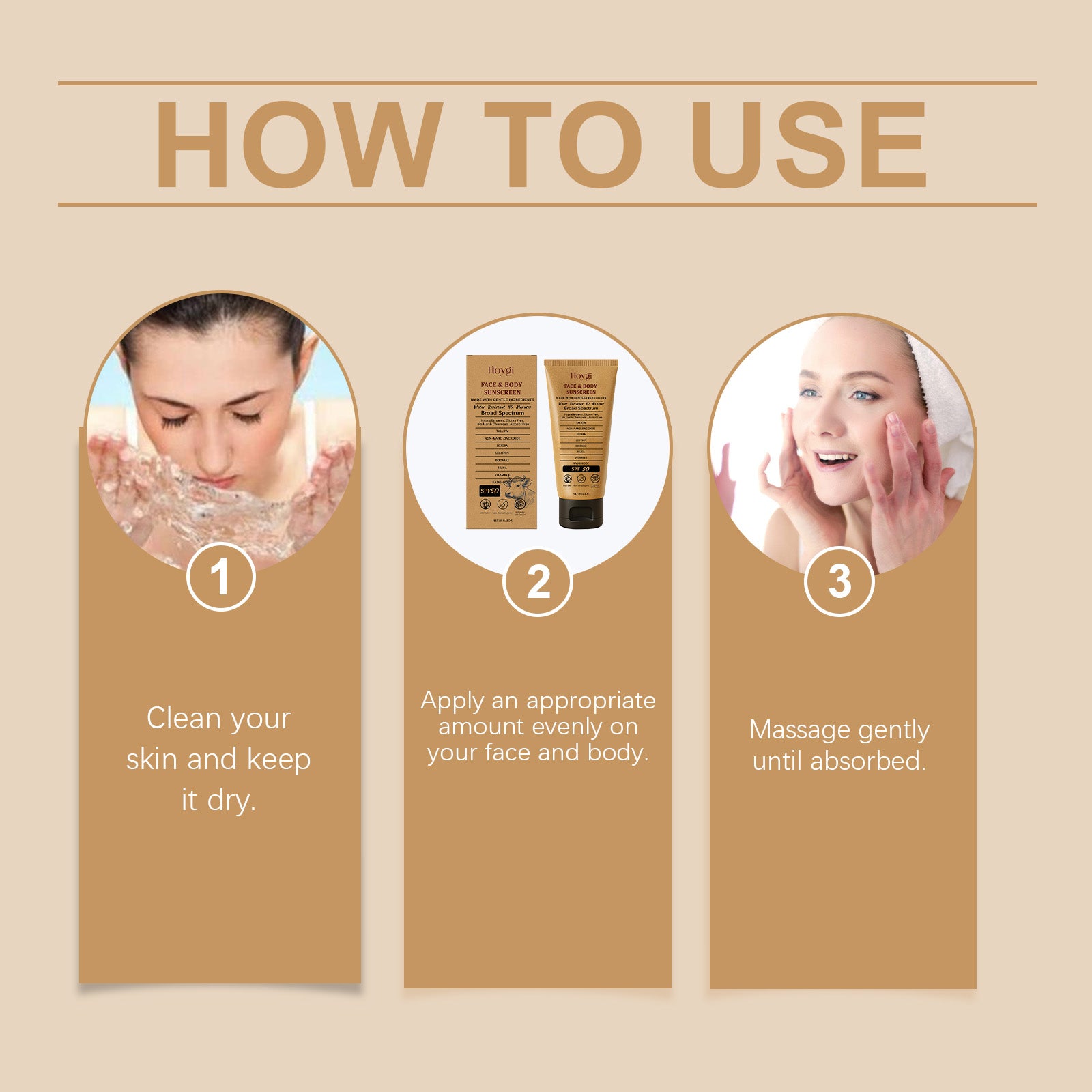 Hoygi Tallow Light Protective Cream, Uv Protection Body Skin Moisture Isolation Summer Outdoor Protective Cream