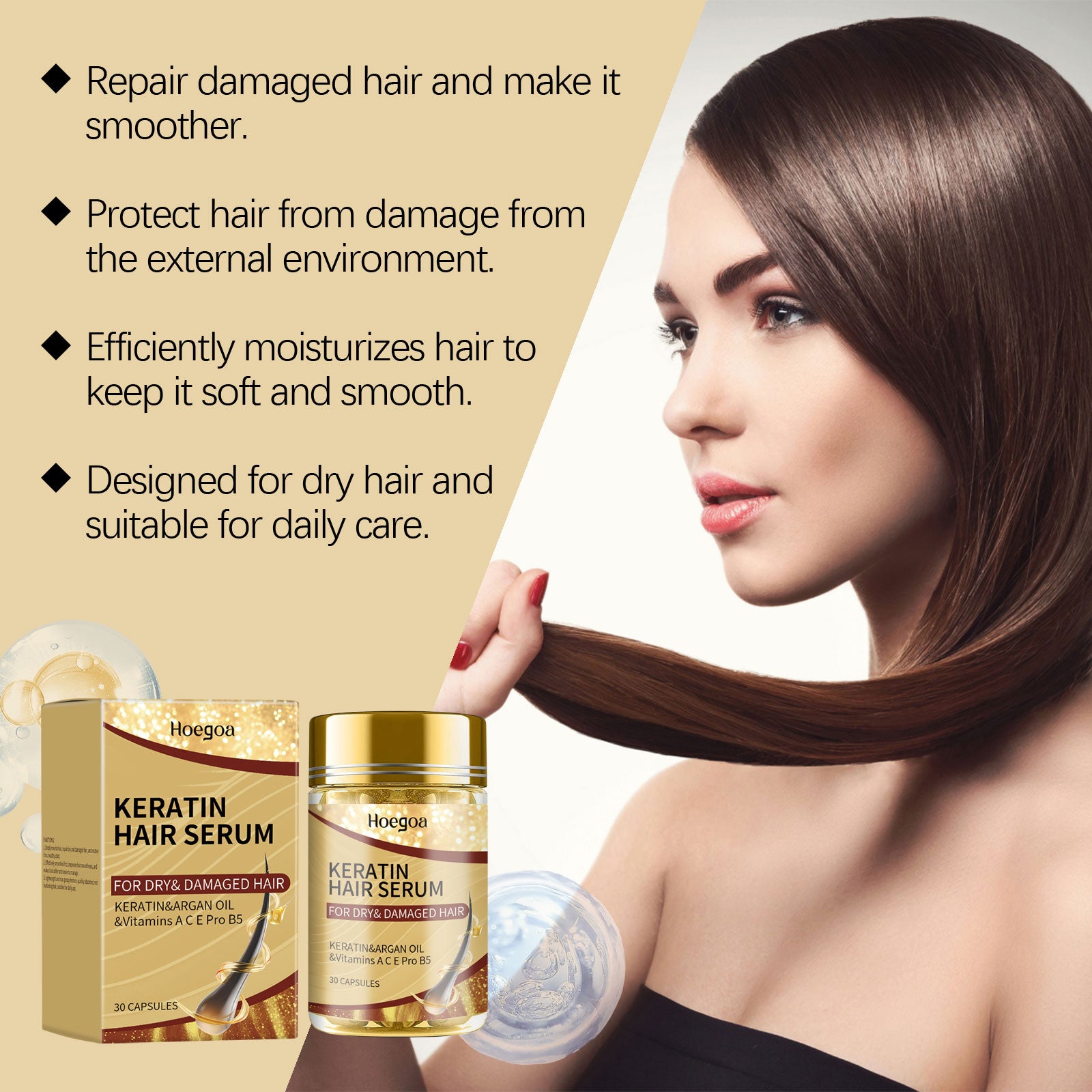 Argan Hair Care Oil Repair Dry Split Hair, Smooth And Glossy Hair Care Oil