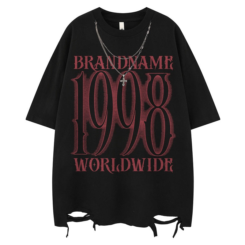 Short Sleeve Loose Pure Hip Hop Heavyweight T-Shirt Men