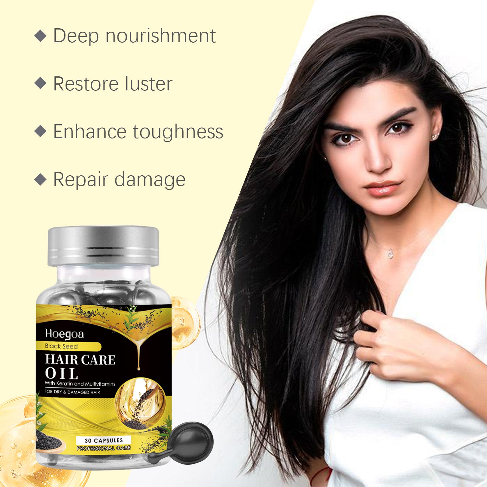 Black Sesame Oil Hair Care Capsules Nourish And Repair Dry Hair And Smooth Hair Care Essential Oil
