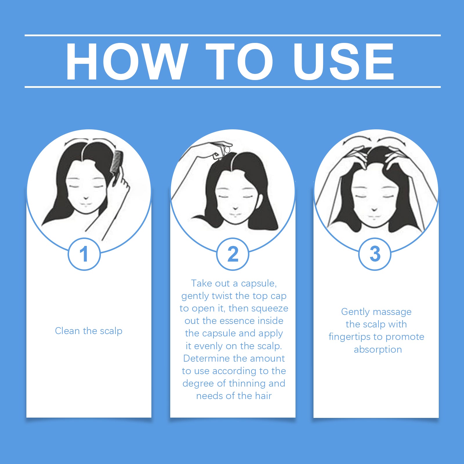 Intensive Hair Care Capsule, Scalp Repair Essential Oil Smoothing Hair Care Essence Leave-In Hair Care Capsule