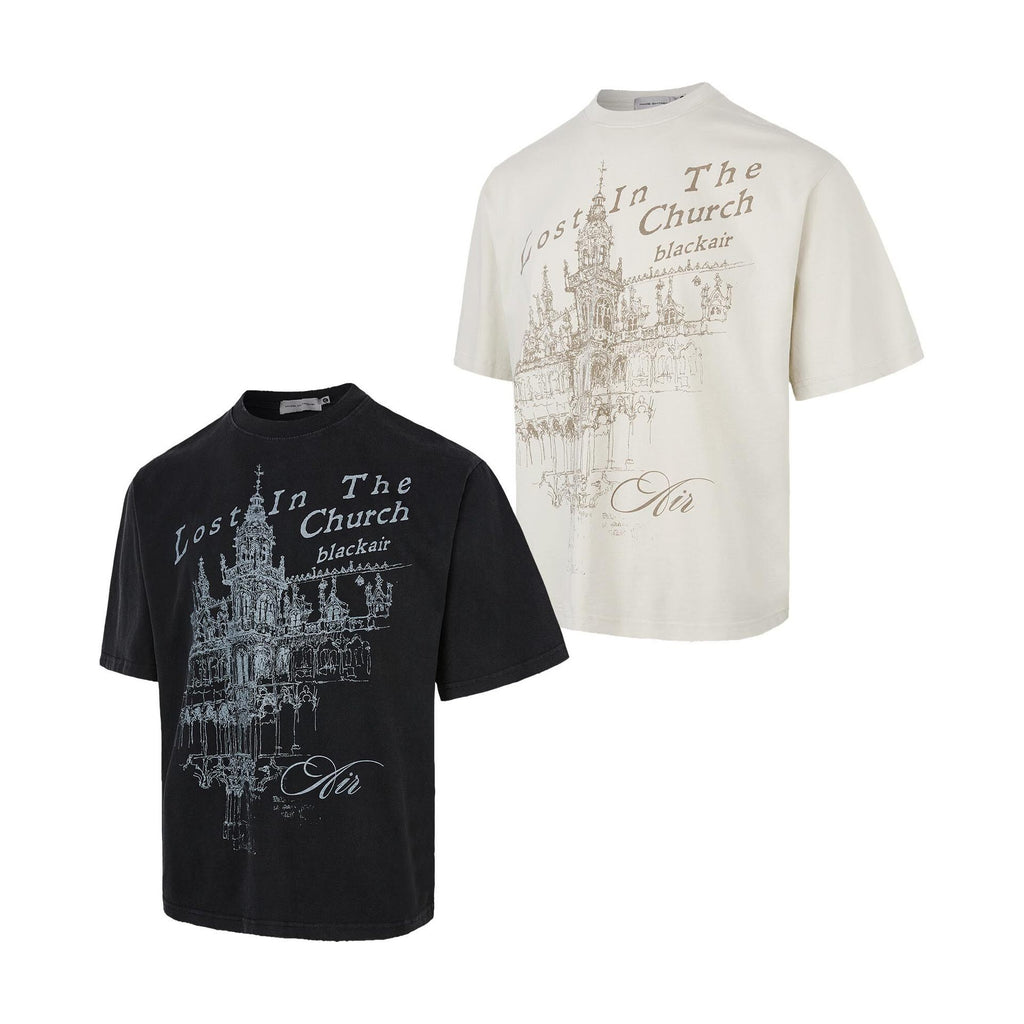 Printed T-shirt for men and women with short sleeves