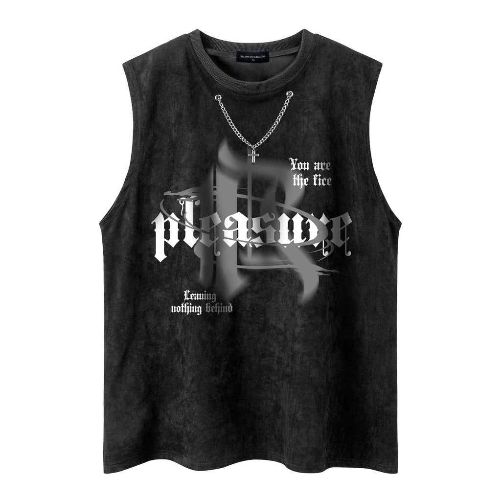 Letter chain simple loose T-shirt for men and women