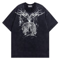 Ripped Wasteland Water Washed Short Sleeve T-Shirt for Men