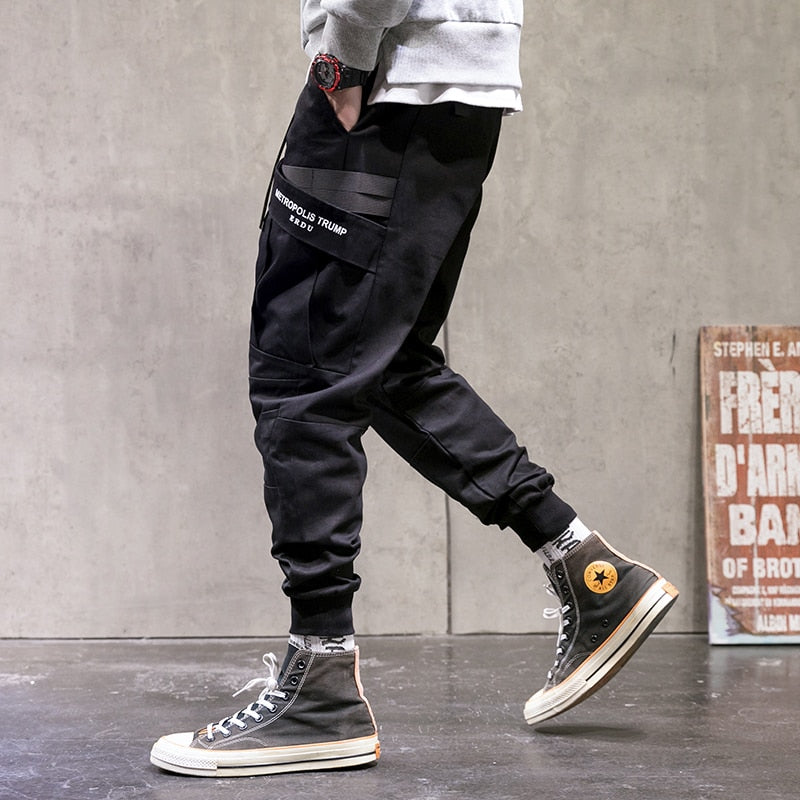 Single Road Mens Cargo Pants Urban Hip Hop Joggers Men Techwear Male Harajuku Streetwear Harem Casual Pants Trousers For Men