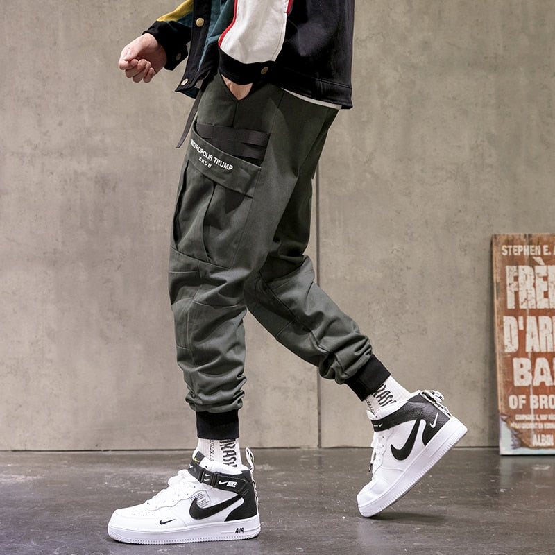 Single Road Mens Cargo Pants Urban Hip Hop Joggers Men Techwear Male Harajuku Streetwear Harem Casual Pants Trousers For Men
