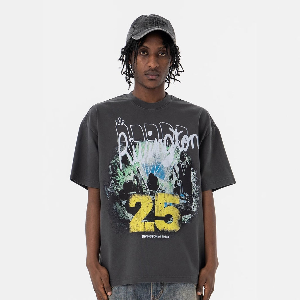 Digital Print Casual Short Sleeve T-Shirt for Men