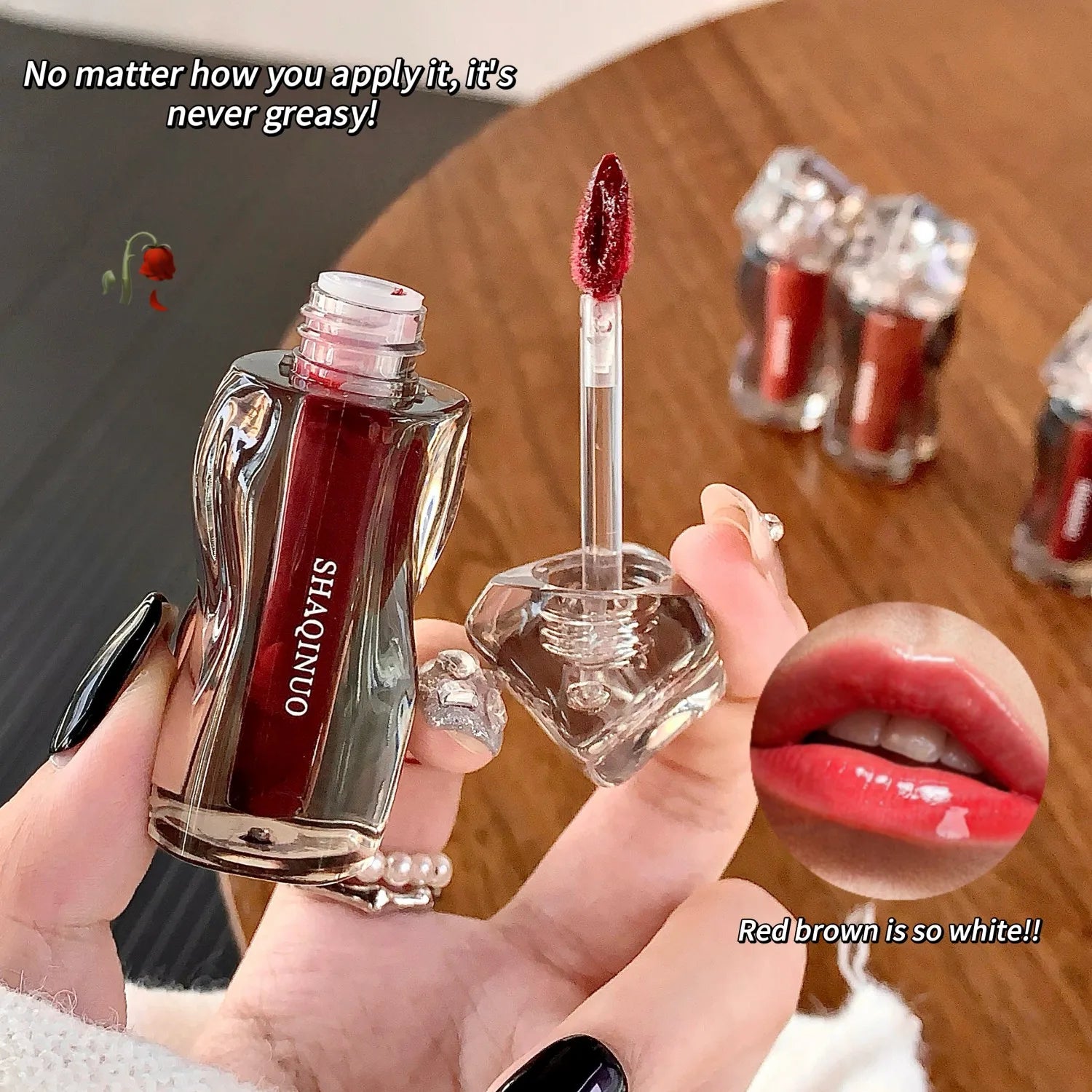 6 Shades of Moisturizing, Plumping, Hydrating Lip Gloss, Mirrored Gloss Lipstick, Shimmering Dewy Jelly Lipstick, Non-Greasy