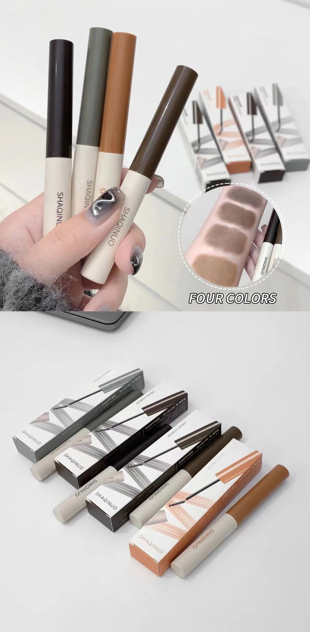 Cream Eyebrow Pencil Matte Brow Gel Natural Color Long-Lasting, 3D Shaping Waterproof Sweatproof, Smudge-Proof