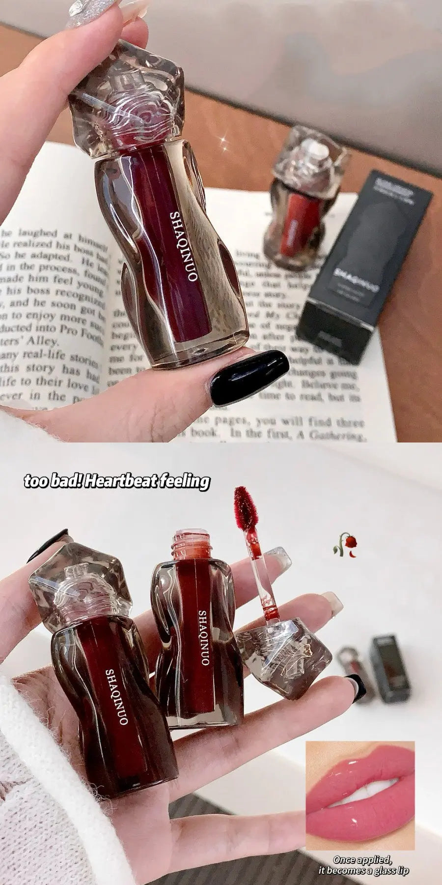 6 Shades of Moisturizing, Plumping, Hydrating Lip Gloss, Mirrored Gloss Lipstick, Shimmering Dewy Jelly Lipstick, Non-Greasy