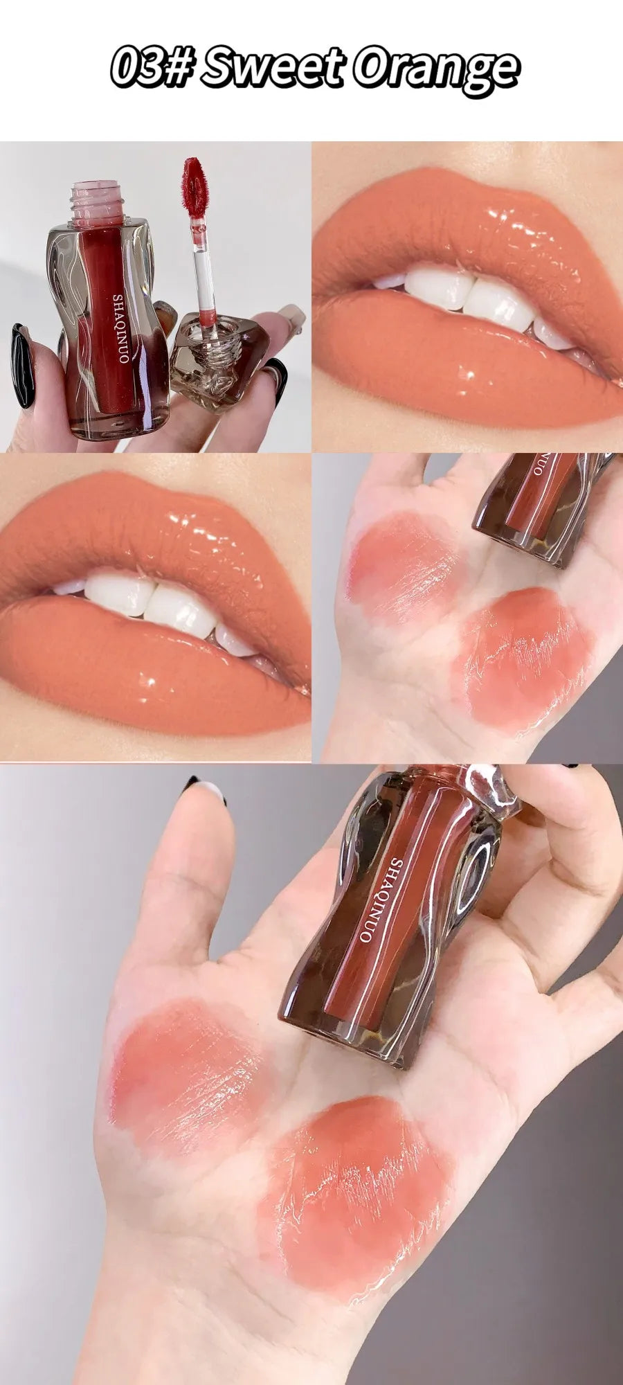 6 Shades of Moisturizing, Plumping, Hydrating Lip Gloss, Mirrored Gloss Lipstick, Shimmering Dewy Jelly Lipstick, Non-Greasy