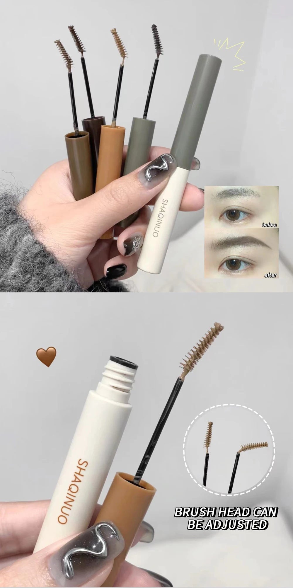 Cream Eyebrow Pencil Matte Brow Gel Natural Color Long-Lasting, 3D Shaping Waterproof Sweatproof, Smudge-Proof