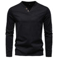 V-neck long sleeved T-shirt for men
