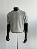 Retro High-End Texture Knit Short-Sleeve T-Shirt for Men