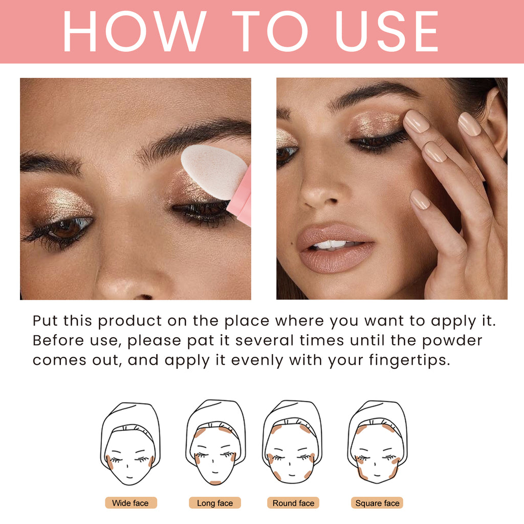 Highlighter Pat Powder, Light Highlighter Natural 3D Contoring Powder