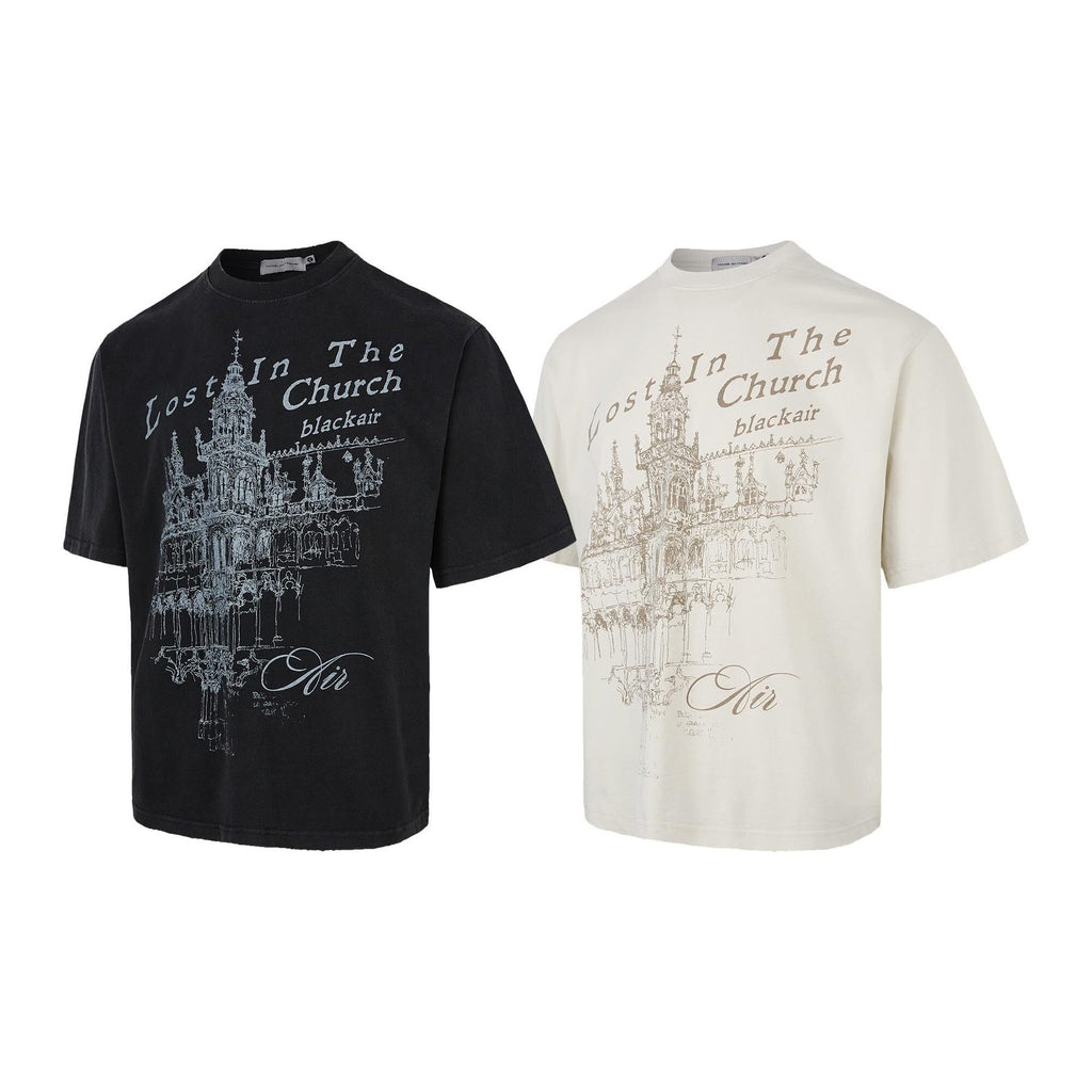 Printed T-shirt for men and women with short sleeves