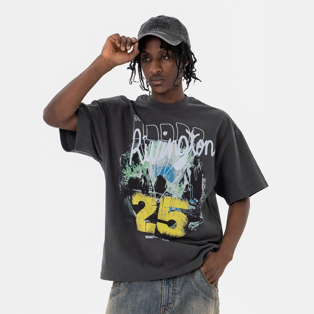 Digital Print Casual Short Sleeve T-Shirt for Men