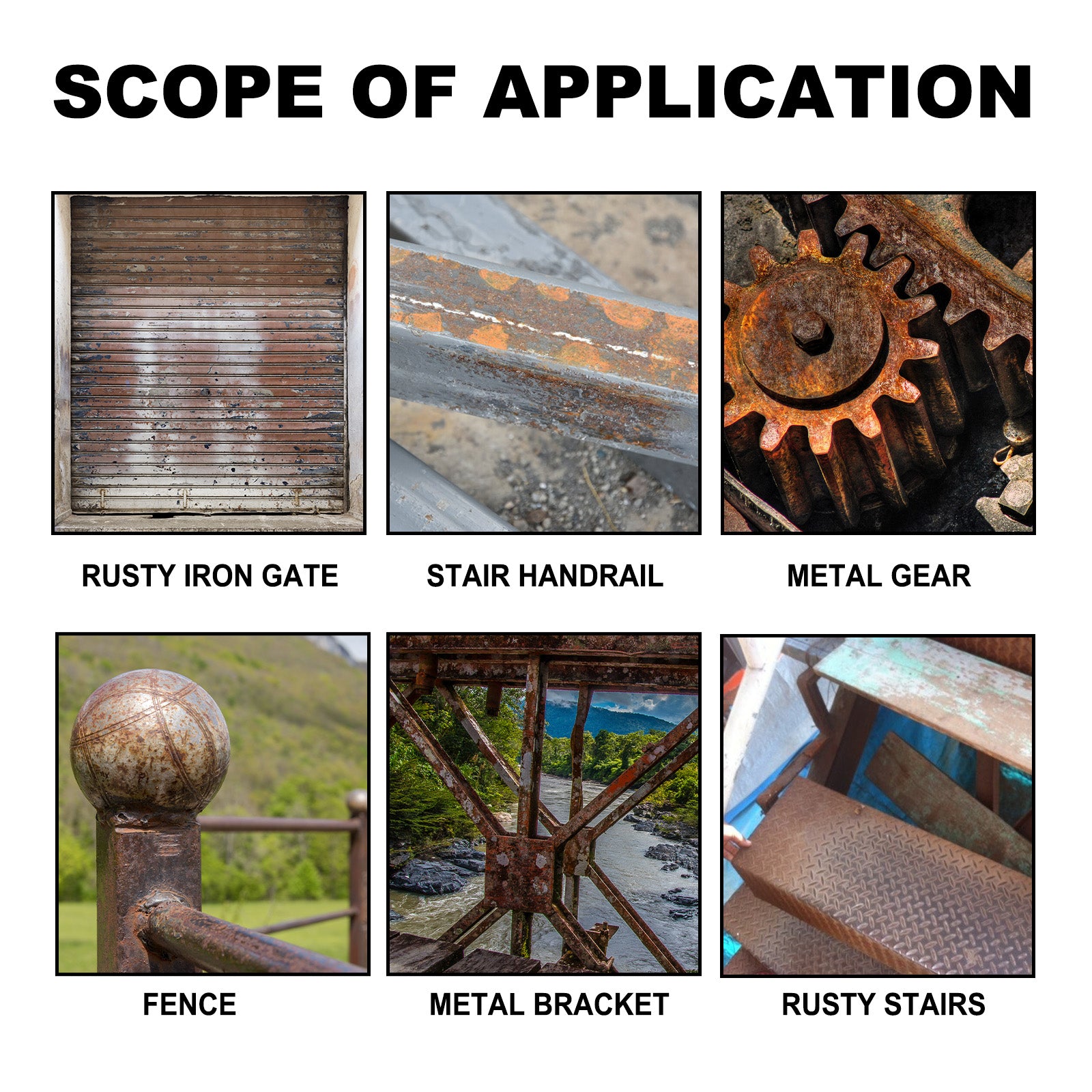 Rust Conversion Primer, Iron Door Metal Gear Bracket Rust Stair Handrail Corrosion Remover