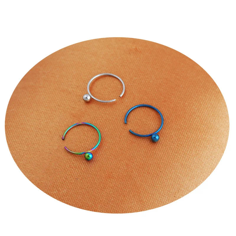 2016 hot sell Indian style 2pcs/Set  Surgical Steel Nose Rings Oil Drop Nose Ring 2*1.6*11mm  Bone Stud  Body Jewelrys