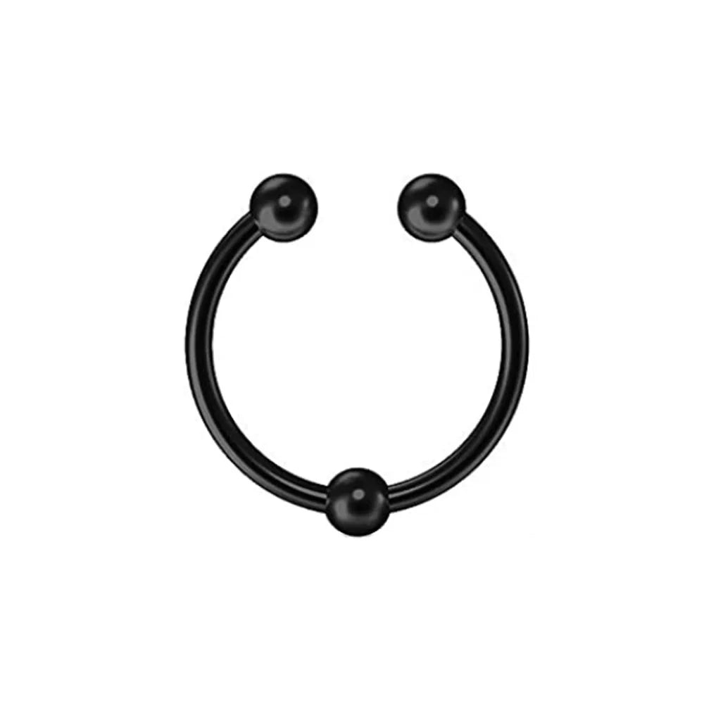 Fake Nose Septum Rings Faux Fake False Imitate Nose Rings Clip Horseshoe Hoop Ring Stainless Steel Body Non Piercing Jewelry