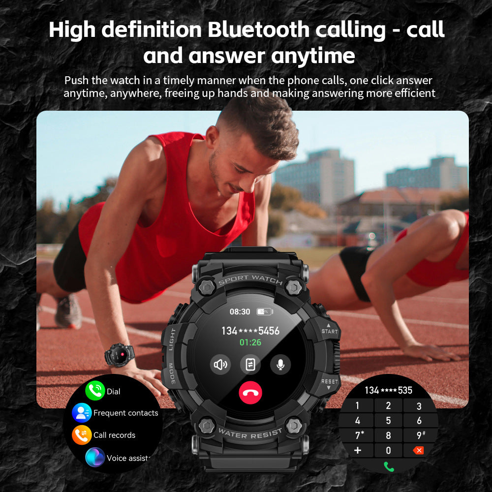 Outdoor sports smartwatch ATTACK GT Bluetooth call compass flashlight music