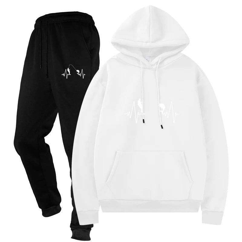 Men's Top and Pants Male Streetwear Casual Two - Piece Tracksuit Sportswear Set Sweat Suit Sporting Suits