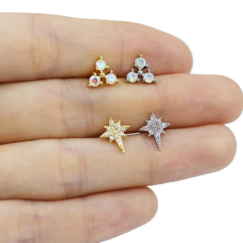 Nose Rings for Women Surgical Steel L Bend Pin CZ Heart Dangle Nose Stud Ring Fashion Body Piercing Jewelry 20G 7mm