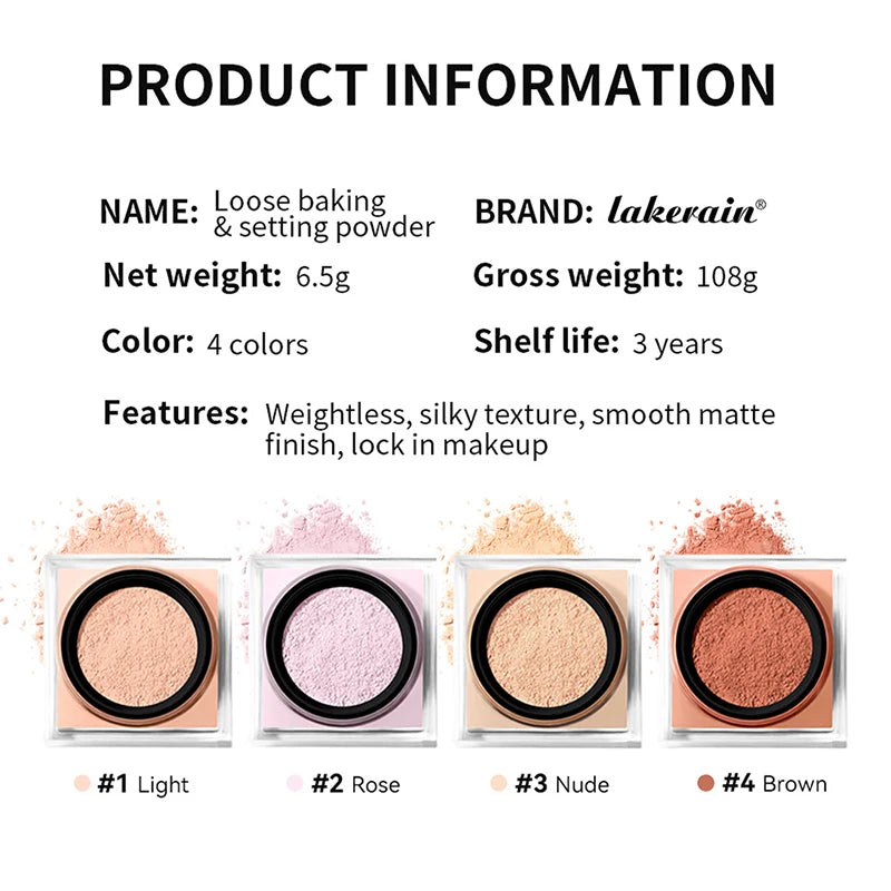 Setting Powder Long-lasting Waterproof Light Breathable Evens Out Skin Oil-controlling Matte Luxury Brighten Skin Setting Powder