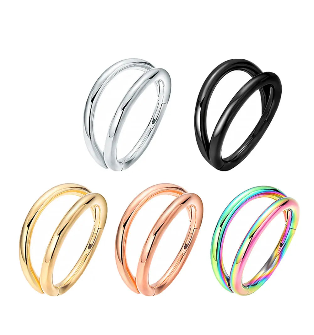 Nose Rings Hoops Double Septum Rings Cartilage Hoop Earring Piercing Nariz Open Stacked Hoop Nose Rings for Women and Men