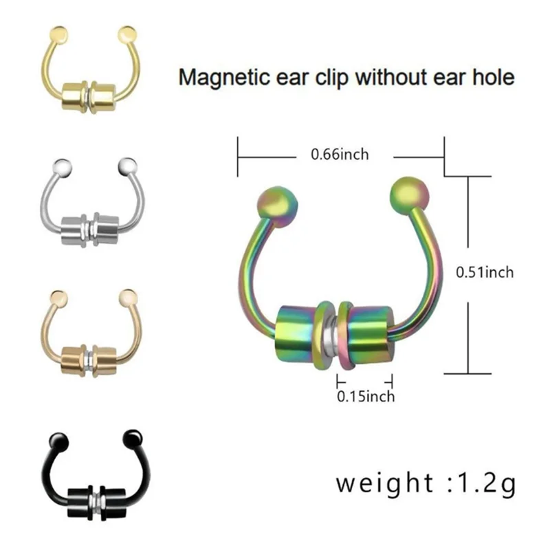 Magnetic Horseshoe Nose Rings, 316L Stainless Steel, Faux Septum Rings, Fake Piercing, Clip on, Hoop Rings, Gift for Women, Girl