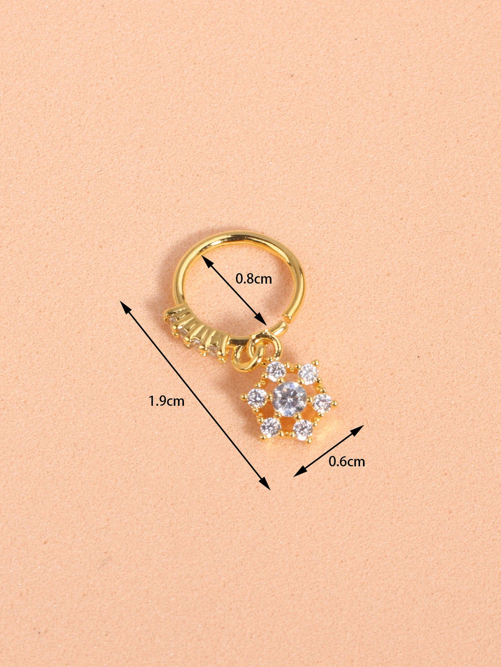 Nose Rings Hoop for Women Men Body Piercing Jewelry Cartilage Earring Nose Dangling CZ Cross Crown Starfish Dangle Nose Ring