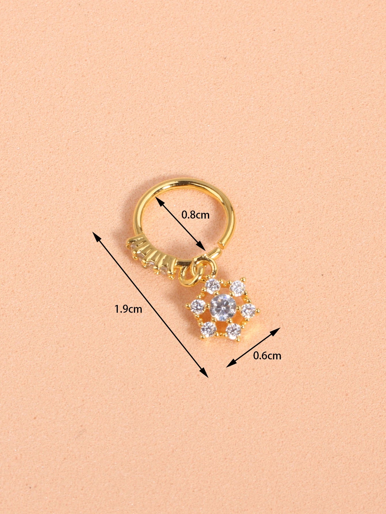 Nose Rings Hoop for Women Men Body Piercing Jewelry Cartilage Earring Nose Dangling CZ Cross Crown Starfish Dangle Nose Ring