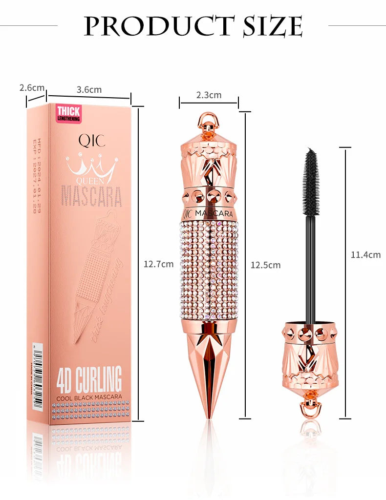 QIC Mascara with Large Brush Head, Easy to Apply, Non-Clumping, Non-Fading