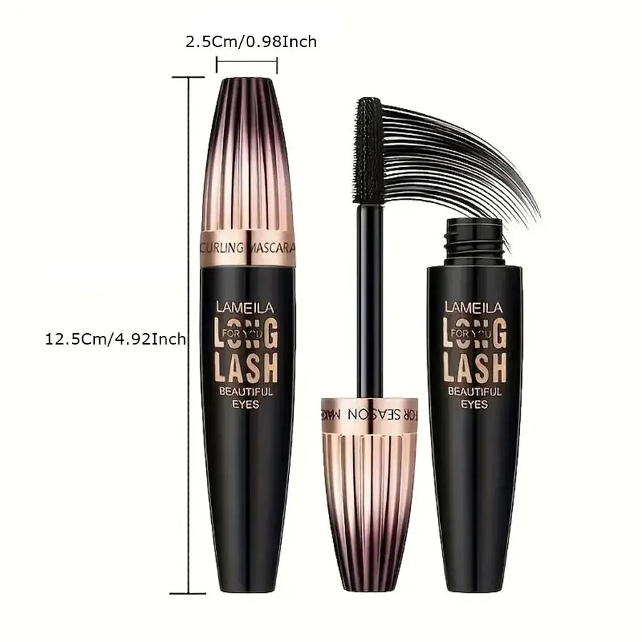 Waterproof 4D Mascara Thick Long Smudge-proof Plump Encrypted Long-lasting Curling Large Eye Makeup Makeup Tools