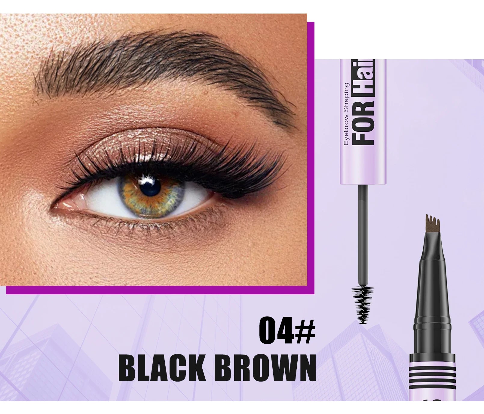 Waterproof Eyebrow Pencil 2in1 Liquid Gel Pen Long Lasting Cream Makeup Kit Four Claw Double End Natural Brow Styler