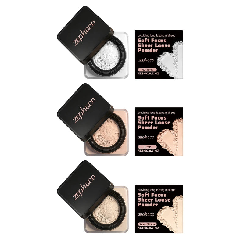 Soft Focus Sheer Loose Powder Series Delicate Lightweight Breathable Nature Refresh Non-greasy Setting Powder All Skin Type Tone