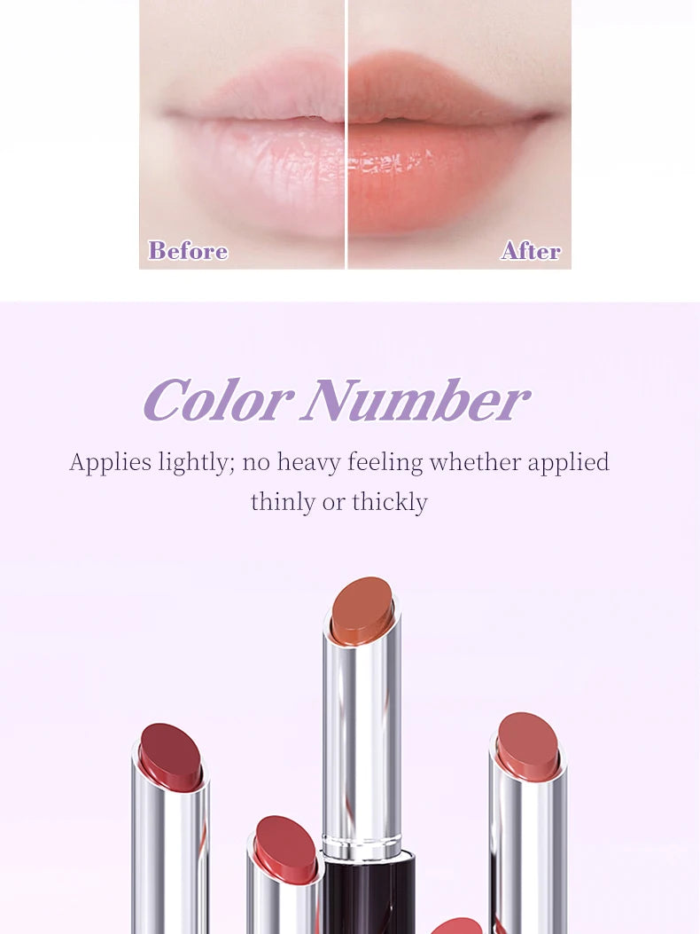 Moisturizing Water Light Lipstick,Mirror Gloss Jelly Gel Lip Gloss,Long-Lasting,Waterproof,Lightweight,Nourishing & Hydrating